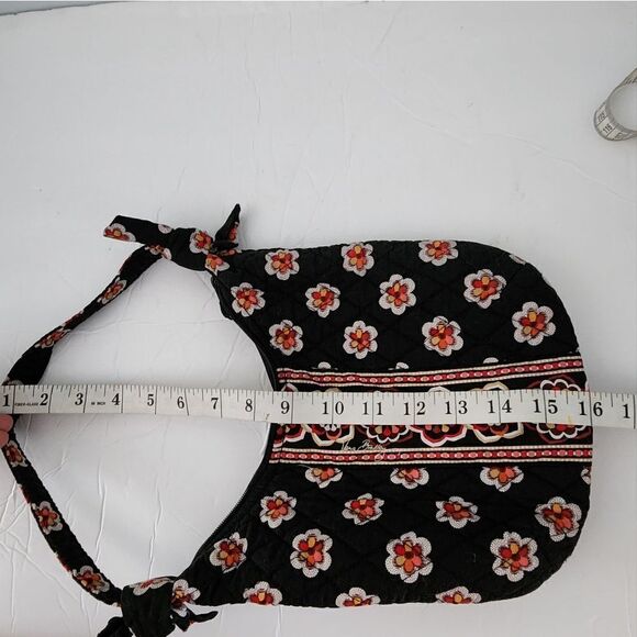 Vera Bradley Retired Mini Hobo Bag Pirouette Black & Red Floral - Picture 9 of 9